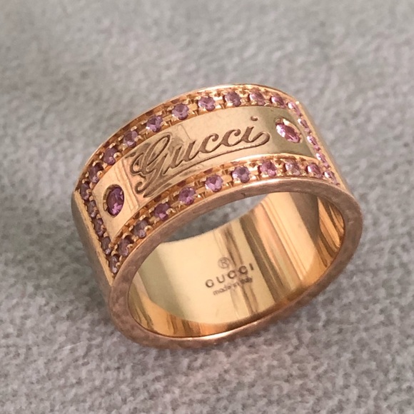 Gucci Jewelry - GUCCI 18K Rose Gold Pink Sapphires Ring